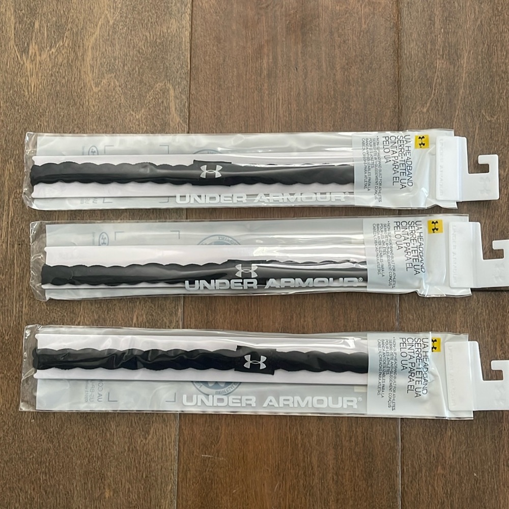 3 Under Armour non slip headbands